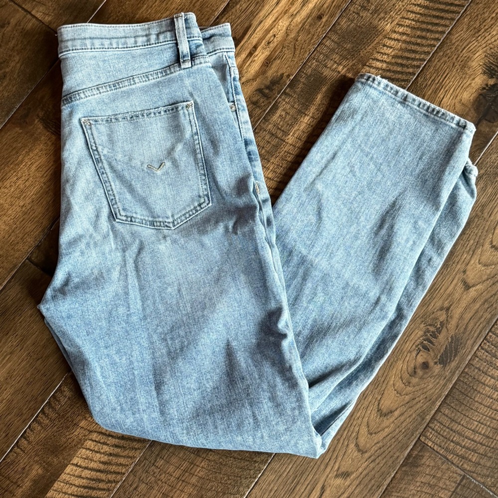 Hudson Los Angeles High Rise Straight Leg Distressed Jeans Light Wash Size 31
